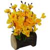 Fancy Mart Artificial Blossom Flowers in Wood Buckle Pot (30 Cm, Yellow) view 1