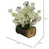 Fancy Mart Artificial Blossom Flowers in Wood Buckle Pot (30 Cm, White) view 3