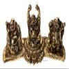 DreamKraft Three Laughing Buddha Statue Set on Decorative Base  Brass Feng Shui Figurines for Home & Office Dcor, Good Luck and Prosperity Gift view 1