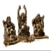 DreamKraft Three Laughing Buddha Statue Set on Decorative Base  Brass Feng Shui Figurines for Home & Office Dcor, Good Luck and Prosperity Gift view 2