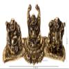 DreamKraft Three Laughing Buddha Statue Set on Decorative Base  Brass Feng Shui Figurines for Home & Office Dcor, Good Luck and Prosperity Gift view 4