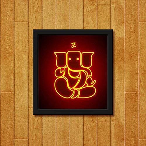 999STORE doorhanging Fiber Framed Ganesha chaturthi Art Printed Framed Door Sticker (5 x 5 inches)