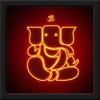 999STORE doorhanging Fiber Framed Ganesha chaturthi Art Printed Framed Door Sticker (5 x 5 inches) view 2