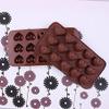RKPM Silicone Heart Shape Chocolate Jelly Candy Mold, Cake Baking Mold, 15-Cavity Bakeware Mould, Brown view 2