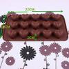 RKPM Silicone Heart Shape Chocolate Jelly Candy Mold, Cake Baking Mold, 15-Cavity Bakeware Mould, Brown view 3