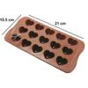 RKPM Silicone Heart Shape Chocolate Jelly Candy Mold, Cake Baking Mold, 15-Cavity Bakeware Mould, Brown view 4