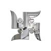 Wall1ders Swastik Mirror Stickers for Wall, Acrylic Mirror Wall Decor Sticker, Wall Mirror Stickers, Acrylic Stickers, Wall Stickers for Hall Room, Bed Room, Kitchen. (Silv)-self adhesive view 1