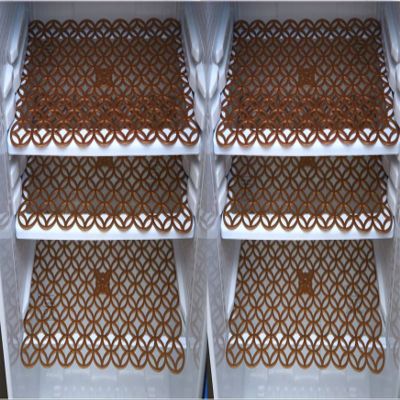 E-Retailer Waterproof PVC Refrigerator Drawer Mats/Multipurpose Mats/Fridge Mats Set of 6 Pcs (Color-Jali Brown, Size-17.5x12 Inches)
