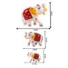 DreamKraft Paper Mache Handcrafted Set of 3 Elephant Action Showpiece Idols for Home Decor and Gift Purpose(White) view 3
