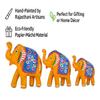 DreamKraft Paper Mache Elephant Showpiece for Enhance Home Decor - Yellow (Set of 3), Traditional, Artistic, Home Decor view 2