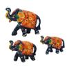 DreamKraft Paper Mache Handmade Elephant Showpiece Figurine for Home, Housewarming Decoration and Gift Purpose - Blue (Set of 3: Large, Medium, Small) view 1