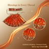Salvus App SOLUTIONS Traditional Orange Dress for Devi MATA - Perfect for Puja and Festive Occasions (Pack of 1) view 3