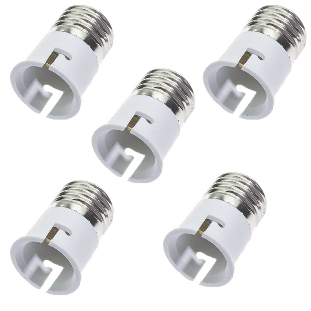 Prop It Up E27 to B22 Screw Base Socket Lamp Holder/Light Bulb Converter with Adapter ( 5 Pieces, Black or White Randomly)