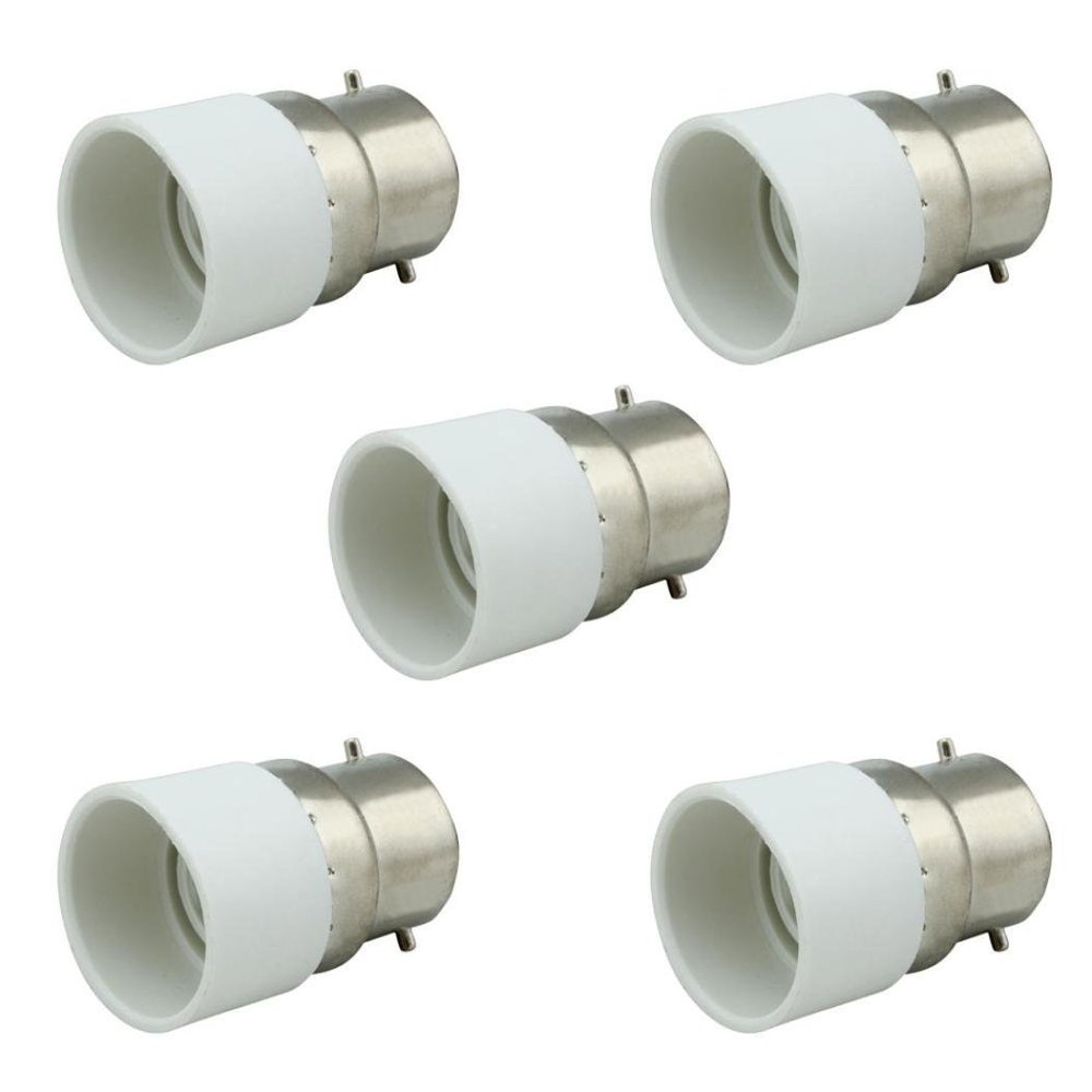 B22 to E14 Screw Base Socket Lamp Holder Light Bulb Converter Adapter,5 Pieces,Black or White Randomly