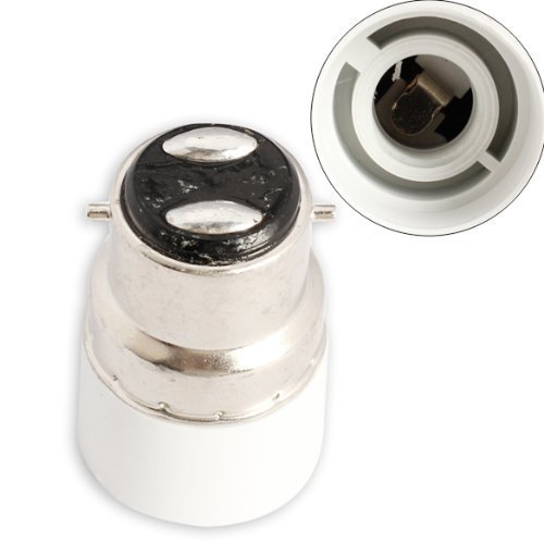 Prop It Up B22 to E14 Plastic Screw Base Socket Lamp Holder, Light Bulb Converter Adapter (Black or White) -Set of 2 Pieces