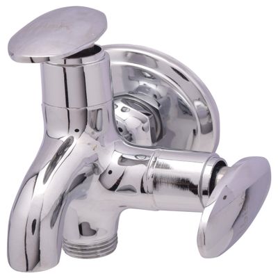 I-BISH Brass Two Way Outlet Bathroom Tap (Chrome Polished, AH18)