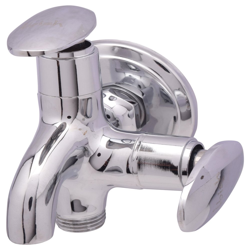 I-BISH Brass Two Way Outlet Bathroom Tap (Chrome Polished, AH18)