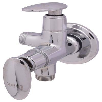 I-BISH Brass Two Way Bib Cock (Chrome Polished, AH17)