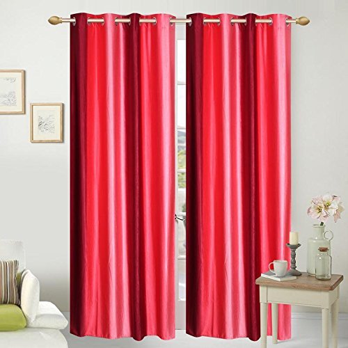 Honey TradersPremium 2 Piece Eyelet Polyster Curtain - 7ft, Peach