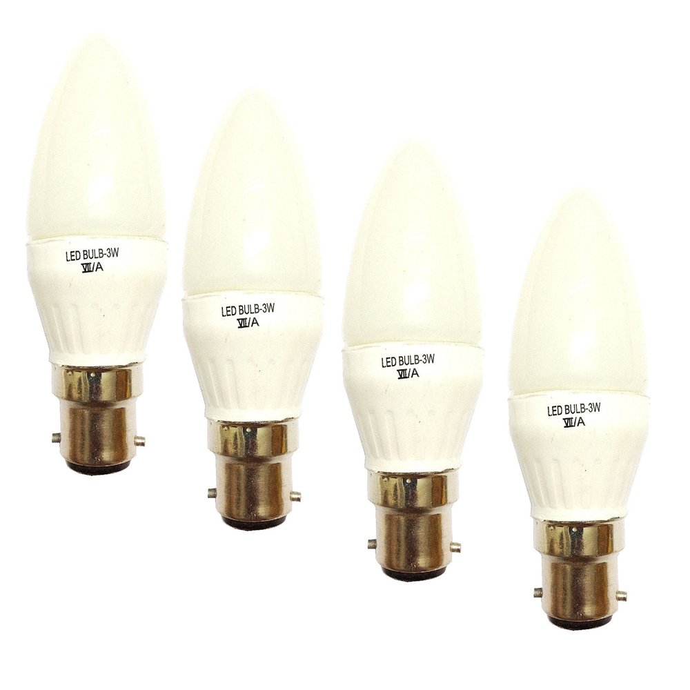 LED Bulb-3W-Candle-B22 Base-Cool White-4 pcs Pack-by Origin(Manufacturer)