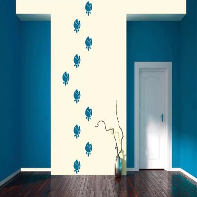 Kayra Decor Rose Reusable DIY Wall Stencil Painting for Home Decor (Plastic Sheet, 12 inch x 12 inch)