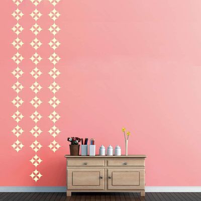 Kayra Decor 'Gypsy-Beads' Reusable Wall Stencils/DIY Painting Tools/Durable Than Wall Stickers (PVC, 12-inch x 12-inch)