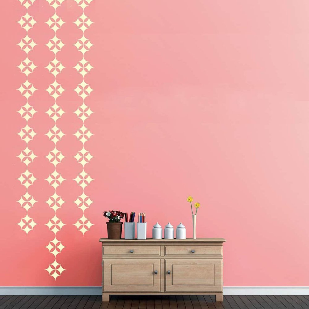 Kayra Decor 'Gypsy-Beads' Reusable Wall Stencils/DIY Painting Tools/Durable Than Wall Stickers (PVC, 12-inch x 12-inch)