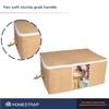 HomeStrap Big Underbed Rectangular Storage Bag Organiser (Beige, Set of 3) view 4