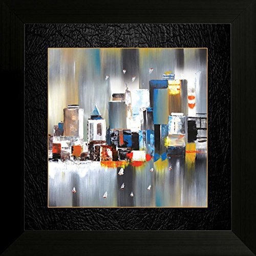 SAF 'Modern Art' UV Textured Painting (Synthetic, 34 cm x 34 cm x 3 cm, Multicolor)