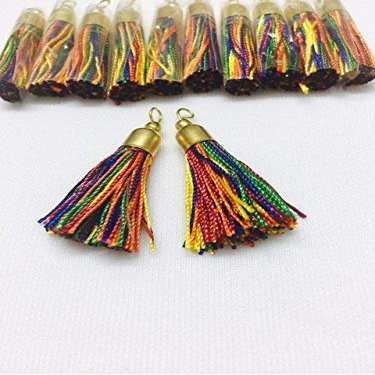 Eerafashionicing Tassels Fringes Latkan for Dresses and Craft (Pack of 12, Multicolour)