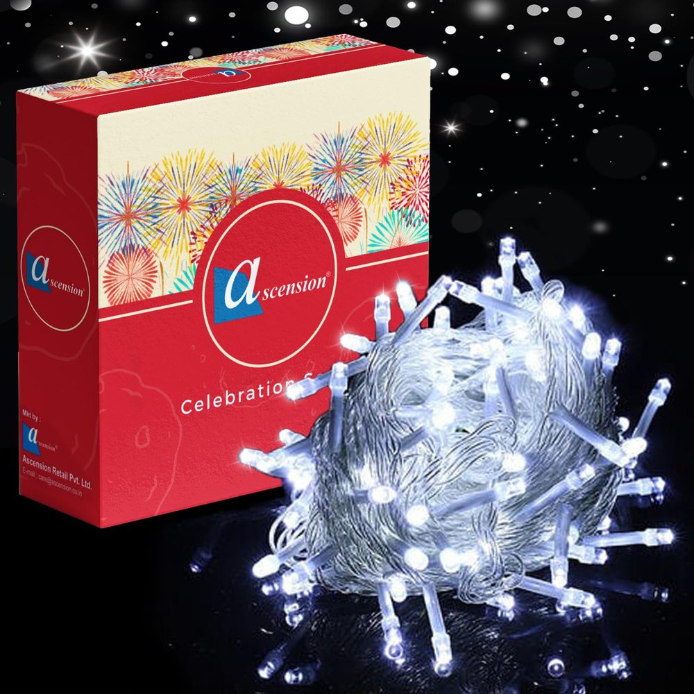 ascension SinString Stripgle White String Strip Decoration Lights 13 Meter Long - Diwali/Festival/Wedding/Gifting/Xmax/New Year