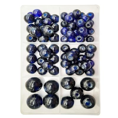 eshoppee 400 gm Handmade lampwork Round Shape Glass Beads for Jewellery Making kit Art and Crafts Materials for Necklace Bracelet Earring Making Materials DIY kit (Blue) 400 GM