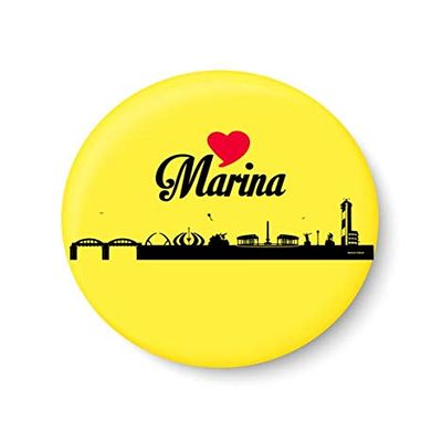 PEACOCKRIDE Love Marina I Souvenir l Travel I Fridge Magnet (Metal, Multicolour, 75mm)