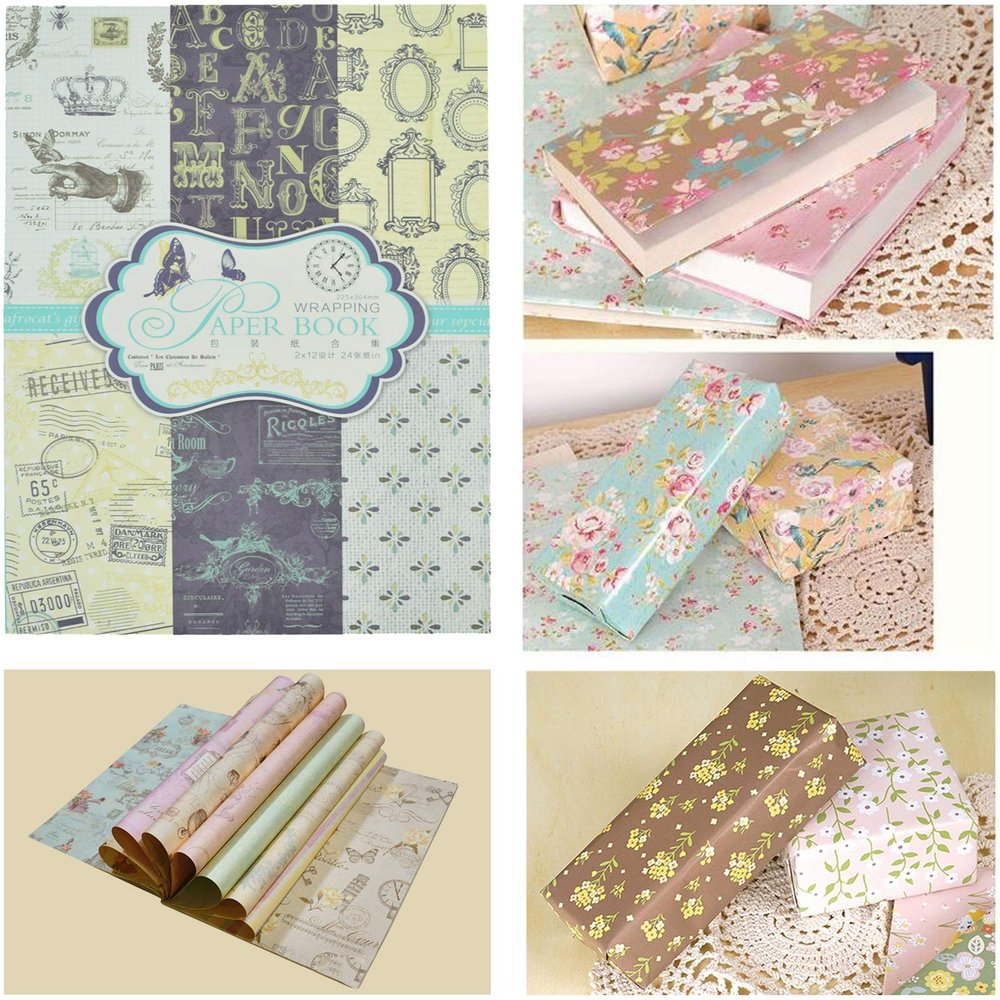 Asian Hobby Crafts Wrapping Paper Book for Gift Wrapping, Crafts, Scrapbooking, Card Making, School Projects | 24 Sheets | Size: 225 x 304 mm |Design - 0