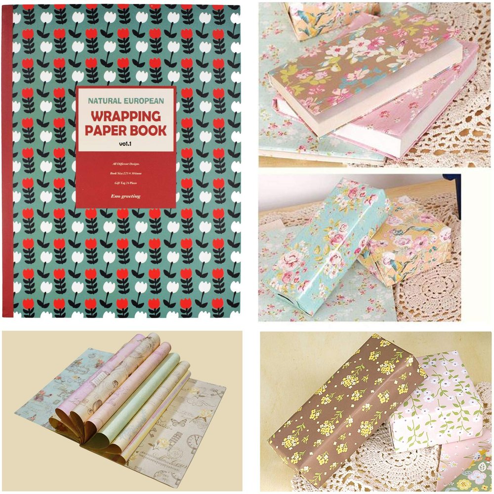 Asian Hobby Crafts Wrapping Paper Book for Gift Wrapping, Crafts, Scrapbooking, Card Making, School Projects | 24 Sheets | Size: 225 x 304 mm |Design - N