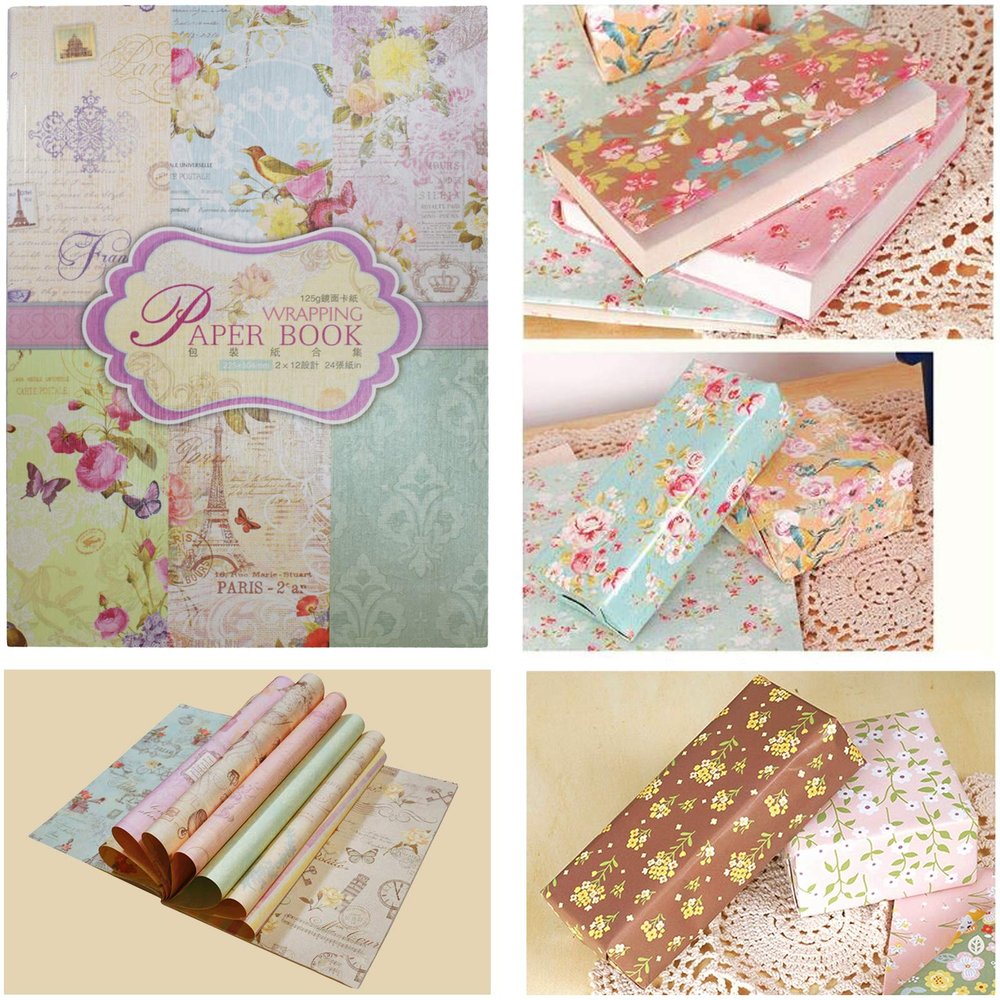 Asian Hobby Crafts Wrapping Paper Book for Gift Wrapping, Crafts, Scrapbooking, Card Making, School Projects | 24 Sheets | Size: 225 x 304 mm |Design - M