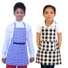 Switchon waterproof kids checks Apron for multi purpose cooking painting and school apron with front pocket pack of 2 apron-5 yr to 12 yrs view 1