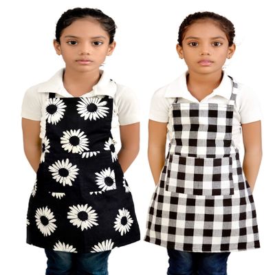 Switchon waterproof kids multi purpose cooking painting and school apron with front pocket pack of 2 apron, Proudly made in india