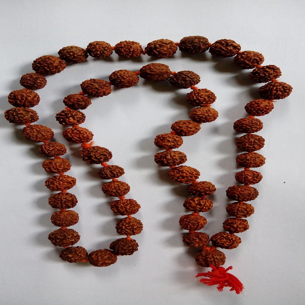 ISKCON Jagannath 5 Mukhi Rudraksha Jaap Mala, Certified (54+1 Beads)