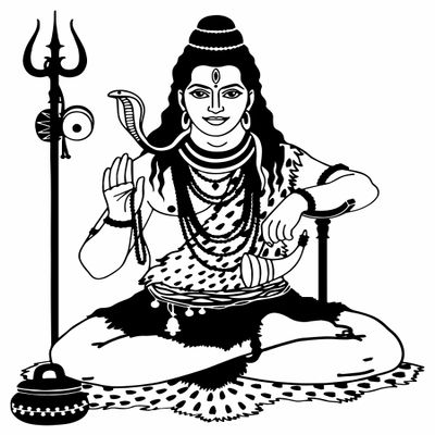 RNG Lord Shiva Bholenath Mahadev Wall Decor Sticker (59 X 71 cm)