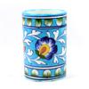 India Meets India Handicraft Decorative Ceramic Bathroom Toothbrush, Stationery, Pen and Pencil Stand Holder (Blue, m) view 1