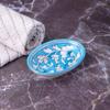 India Meets India Handicraft Decorative Ceramic Hand Painted Flower Design Bathroom Soap Dish Soap Holders (Blue, 13.5 x 10 x 4 cm) view 2