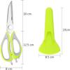 Baskety Multipurpose Kitchen Shears with Magnetic Holder Stainless Steel Scissors for Meat, Poultry, Herbs & Vegetables  Green (1 Piece) view 2