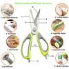 Baskety Multipurpose Kitchen Shears with Magnetic Holder Stainless Steel Scissors for Meat, Poultry, Herbs & Vegetables  Green (1 Piece) view 3