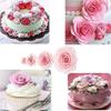Syga 3pcs Cake Decoration Mold, DIY One-Piece Molded Fondant Roses Printing Mould Tool Set, Food Grade Cutter Modeling Tools for Christmas Party Wedding Cake in Mould Dessert Decorators, White view 4