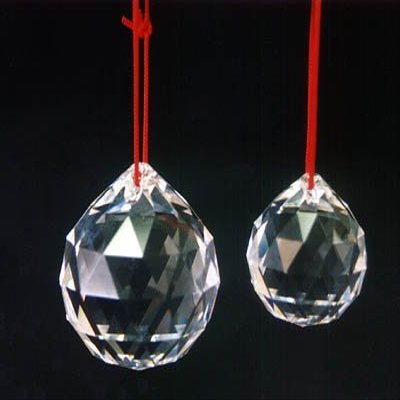 NEERAJ - Fengshui Clear Crystal Hanging Ball for Good Luck Prosperity Home Decor Vastu Positive Energy Sun Catcher Positive Vibrations-2 Pieces 40 mm