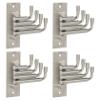DOCOSS -Flexible 4 Pin Bathroom Hooks Cloth Hanger Wall Hook Door Robe Hooks for Hanging Keys,Clothes,Towel Steel Hook (Pack of 4, Silver) view 1