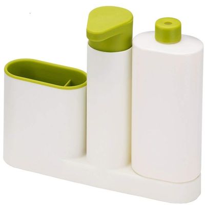 Flipco Plastic Self Draining Sink Tidy with Suction Cup Organizer Brush Sponge Cleaning Cloth Holder (Assorted Colour)