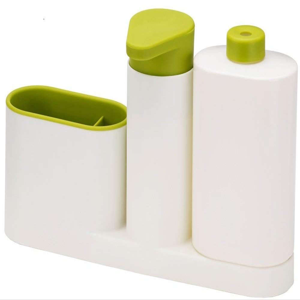 Flipco Plastic Self Draining Sink Tidy with Suction Cup Organizer Brush Sponge Cleaning Cloth Holder (Assorted Colour)