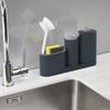 Flipco Plastic Self Draining Sink Tidy with Suction Cup Organizer Brush Sponge Cleaning Cloth Holder (Assorted Colour) view 2